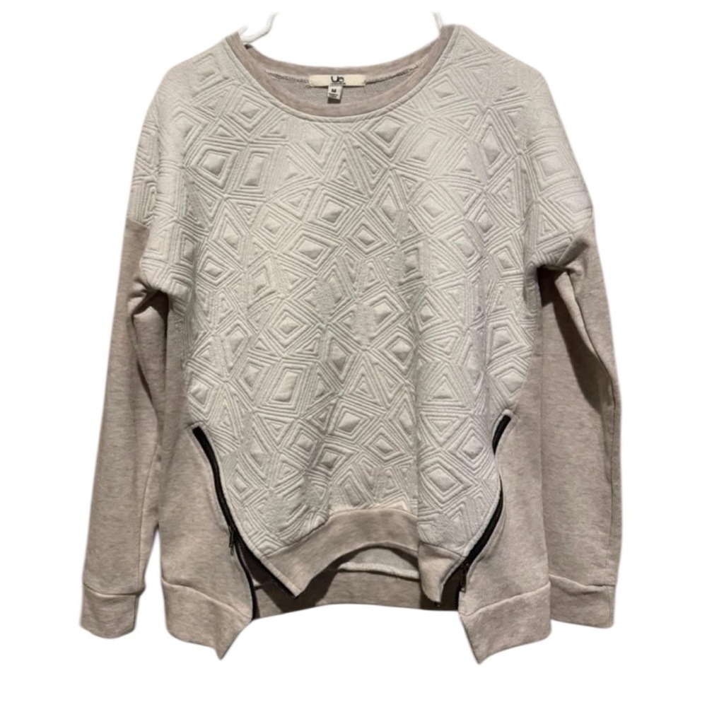 Ya Medium Geometric Patterned Gray Sweater